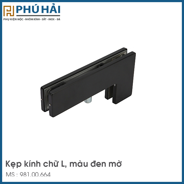  Kẹp Kính Chữ L Màu Đen 80Kg Hafele 981.00.664 