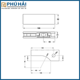  Kẹp Kính Dưới Đen Mờ Hafele 981.00.655 