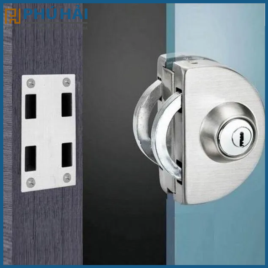  Khóa cửa lùa bán nguyệt Hamered 828-01SS đơn 