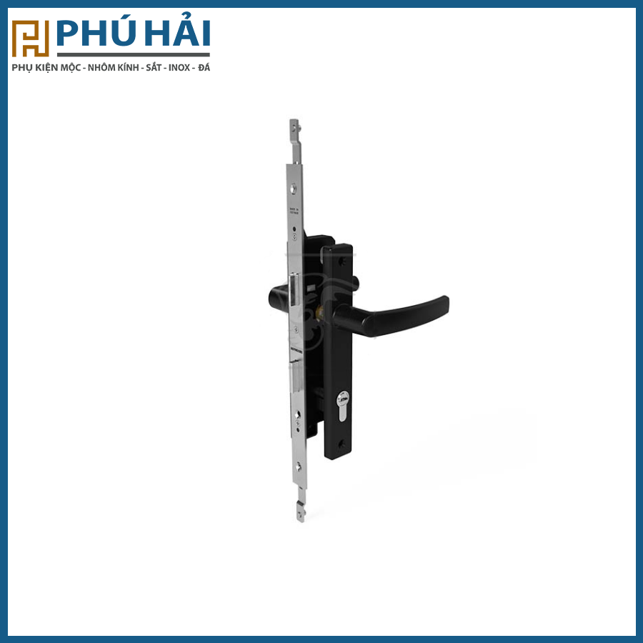  Khóa đa điểm HUY HOÀNG tay tròn đen PA82K22 mở trong (24B/T) 