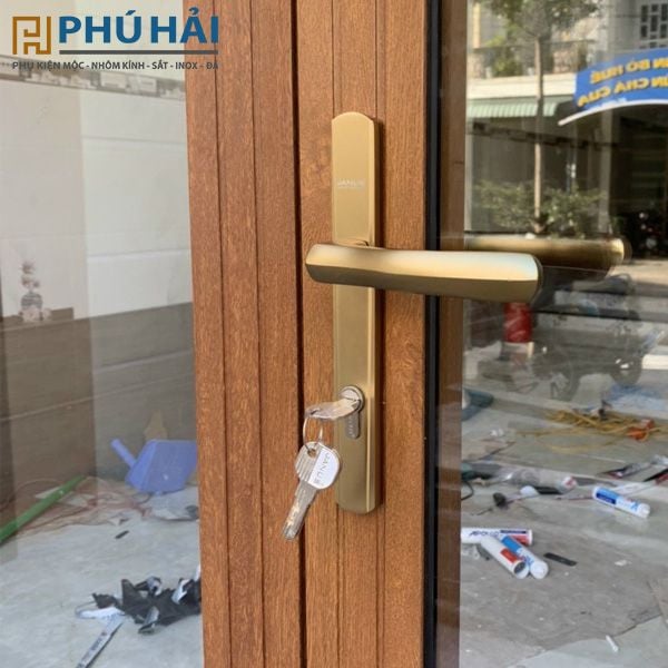  Khóa đa điểm 2 đầu chìa cong lượn Janus màu Champagne 