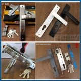  Khóa cửa nhôm Jeely H602 Bụng Khóa 3F ốp sắt màu đen -VC 