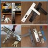 Khóa cửa nhôm Jeely H602 Bụng Khóa 3F ốp sắt màu đen -VC
