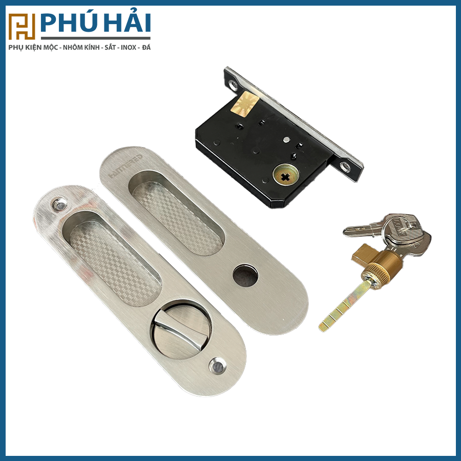  Khóa lùa cửa gỗ xước mờ hammered 