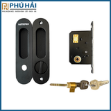  Khóa lùa cửa gỗ đen 653.OPB hammered 
