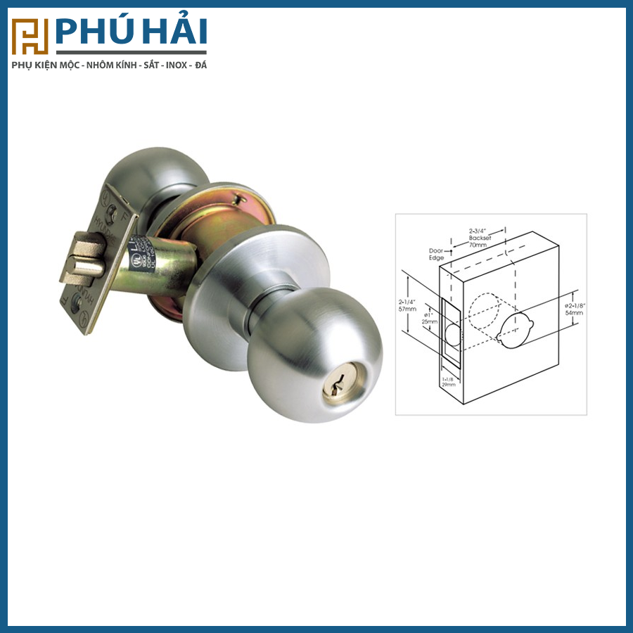  Khóa Tay Nắm Tròn Huyndae 85 SS (Trắng mờ lớn) 
