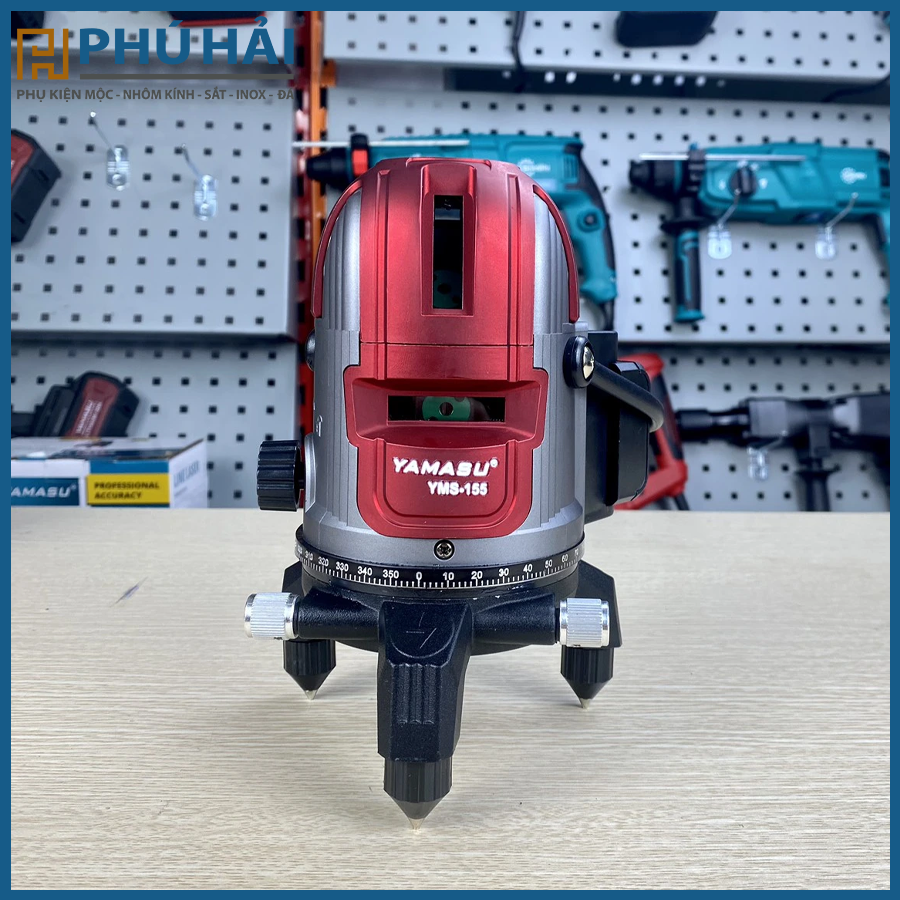  MÁY CÂN MỰC LASER YAMASU YMS-155 VỚI 5 TIA XANH SIÊU SÁNG TẶNG KÈM CHÂN LASER 1,2M 