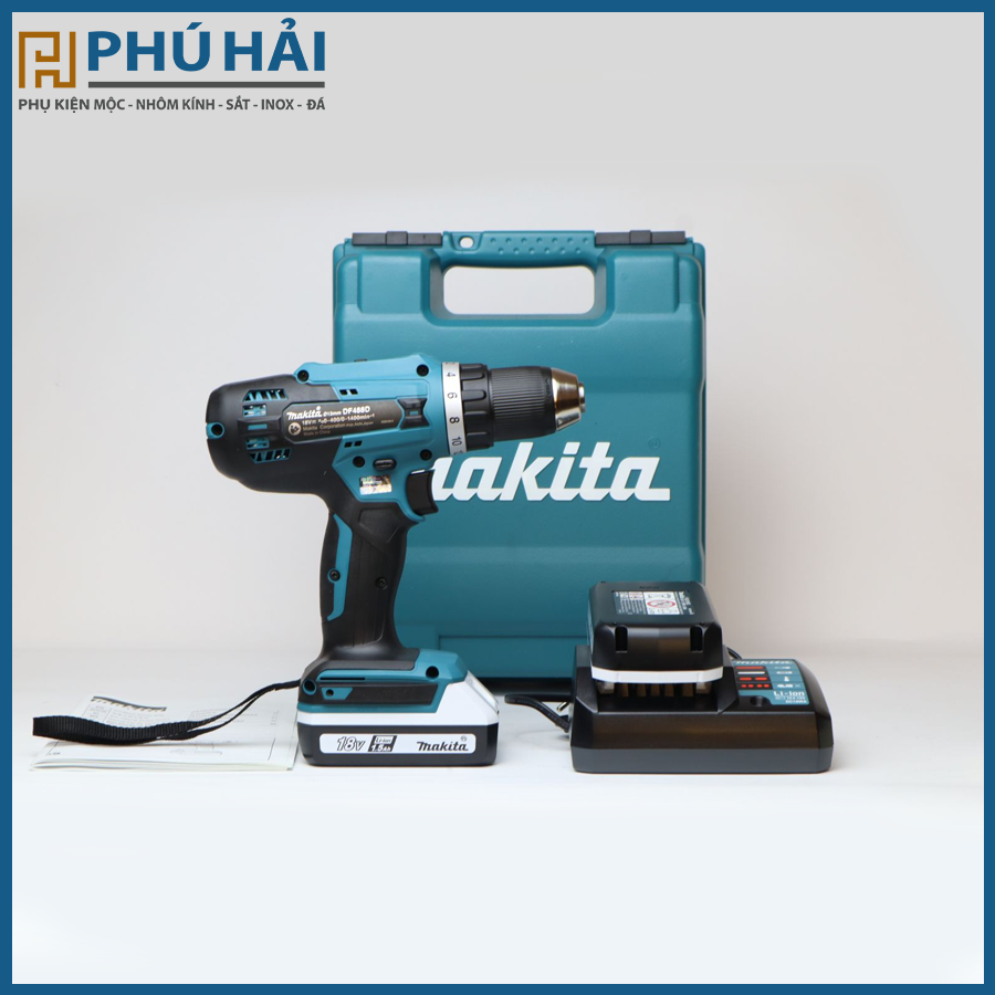  Máy khoan MAKITA chính hãng vặn vít dùng pin DF488DWE 18V 