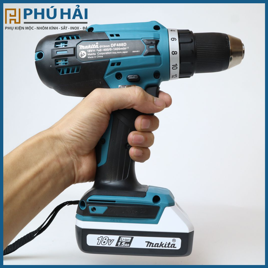  Máy khoan MAKITA chính hãng vặn vít dùng pin DF488DWE 18V 