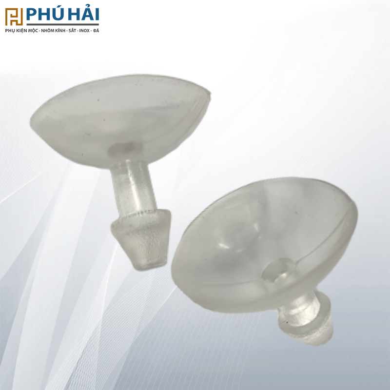  Nút hít kính nhựa dẻo, màu trắng trong-KN25 - Phi 25x15mm (Cái) 