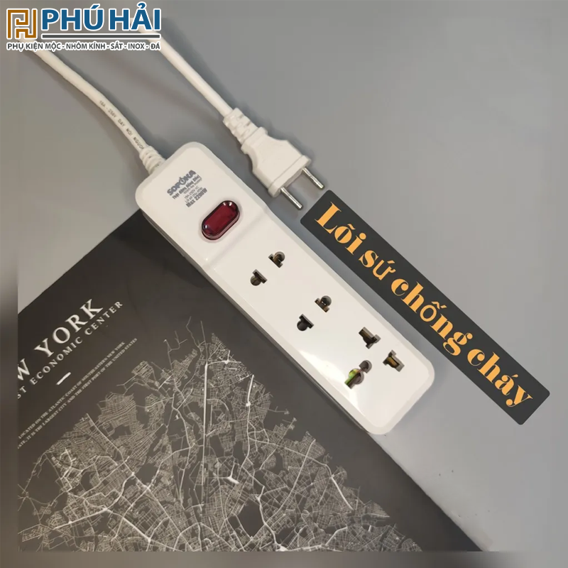  Ổ cắm lõi sứ chống cháy dài 5m 