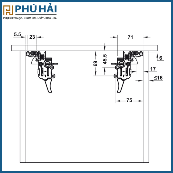  Ray Âm EPC Evo 500 mm Giảm Chấn Hafele 433.32.075 