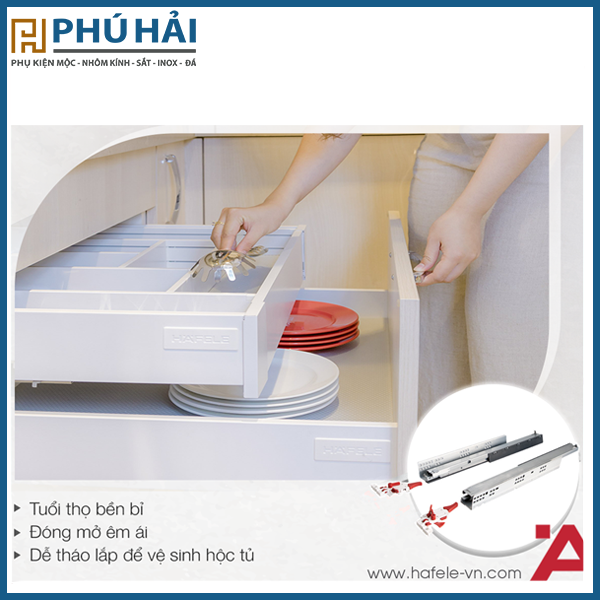  Ray Âm EPC Evo 500 mm Giảm Chấn Hafele 433.32.075 