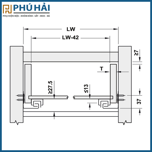  Ray Âm EPC Evo 500 mm Giảm Chấn Hafele 433.32.075 