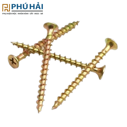  Vít gỗ đầu bằng răng thưa M4 bảy màu 