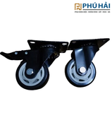  Bánh xe PVC  đen đế khoá 