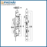  Thân Khóa Cửa Trượt Nhôm 20mm Hafele 911.27.045 
