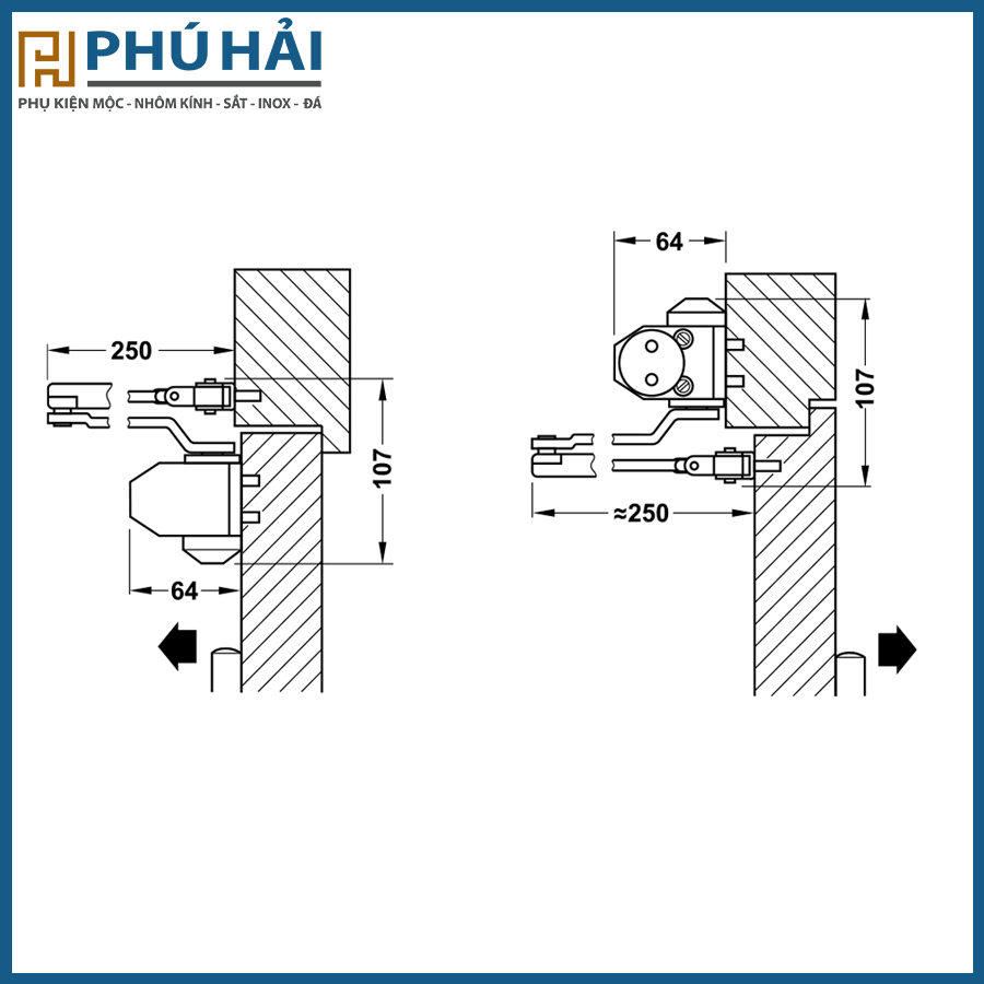  Thiết Bị Đóng Cửa Tự Động 60Kg DCL11 Hafele 931.84.659 