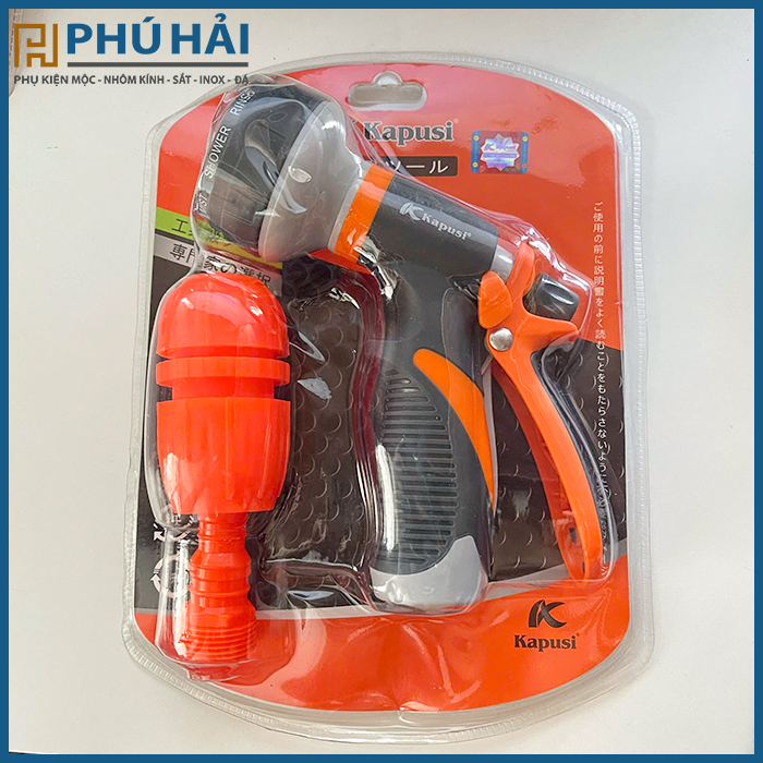  Súng xịt nước vòi sen 8 tia KPS đen cam K8813 