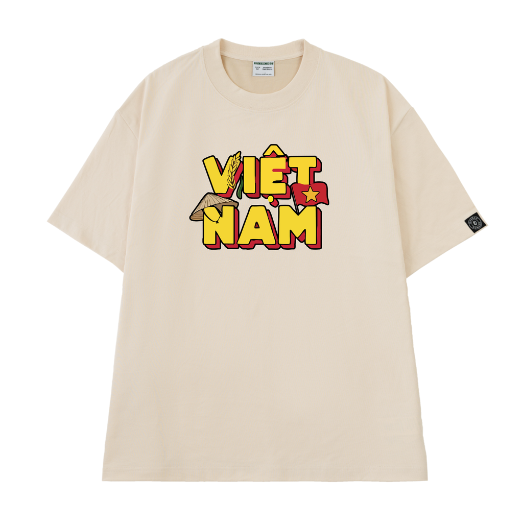 Áo Thun Unisex Chữ Việt Nam Cây Lúa Overco Brand - O1A163