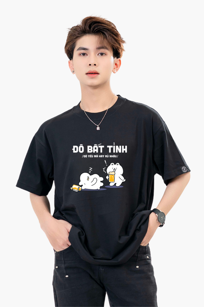 Áo T-shirt Cotton Nam Nữ Gấu Nhậu Đô Bất Tĩnh -  O1A133
