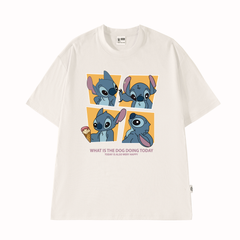 Áo Thun Unisex Stitch Cartoony Vải Cotton 190Gsm - O1G4