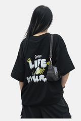 Áo T-shirt Cotton Nam Nữ Life Is Yours  Overco- O1A12
