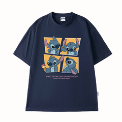 Áo Thun Unisex Stitch Cartoony Vải Cotton 190Gsm - O1G4