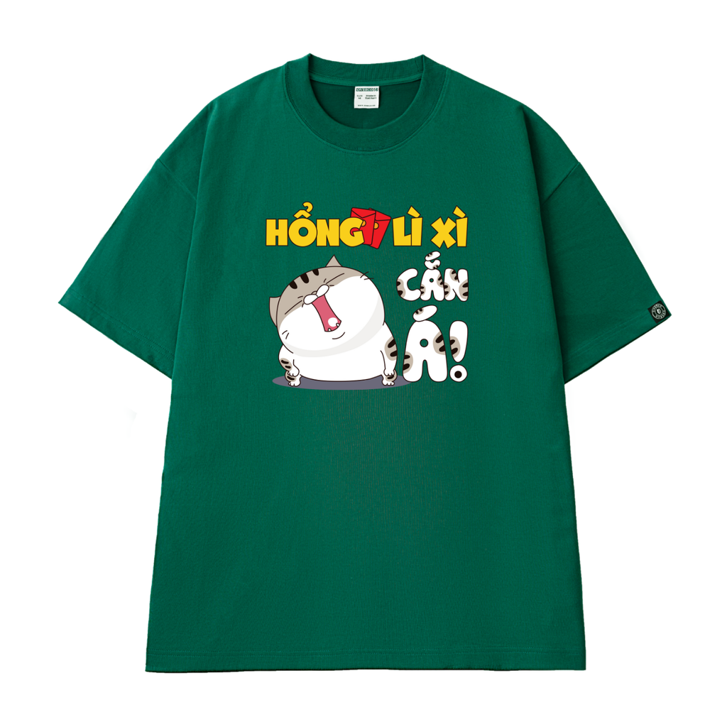 Áo Thun Tết Unisex Hổng Lì Xì Cắn Á Mèo Ami Bụng Bự - TSCT060