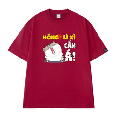 Áo Thun Tết Unisex Hổng Lì Xì Cắn Á Mèo Ami Bụng Bự - TSCT060