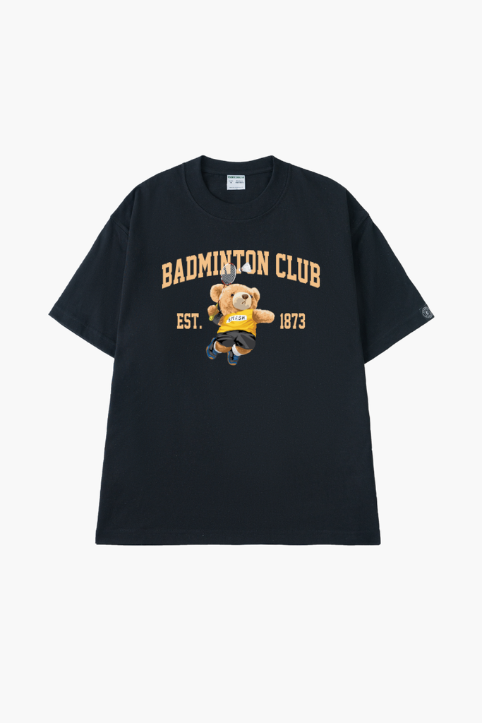Áo Thun Unisex Gấu Badminton, Cotton - O1A23