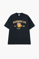 Áo Thun Unisex Gấu Badminton, Cotton - O1A23