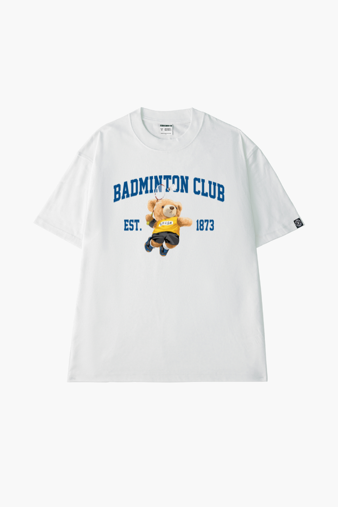 Áo Thun Unisex Gấu Badminton, Cotton - O1A23