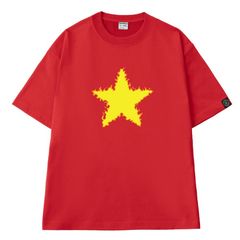 Áo Thun Unisex Cờ Đỏ Sao Vàng Ngôi Sao Lớn Rực Lửa V3, Cotton - O1A140