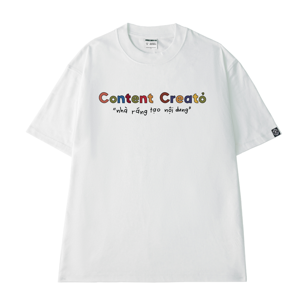 Áo T-shirt Cotton Nam Nữ Content Creator Nhà Ráng Tạo Nội Dung - O1A118