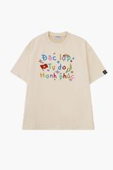 Áo Thun Cotton Unisex Độc Lập - Tư Do - Hạnh Phúc - O1A162