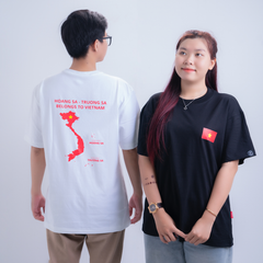 Áo Thun Cotton Unisex Cờ Đỏ Sao Vàng In Hoàng Sa - Trường Sa Việt Nam - O1A14