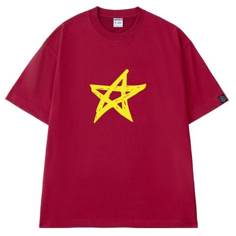 Áo Thun Unisex Cờ Đỏ Sao Vàng Ngôi Sao Lớn V1, Cotton - O1A138