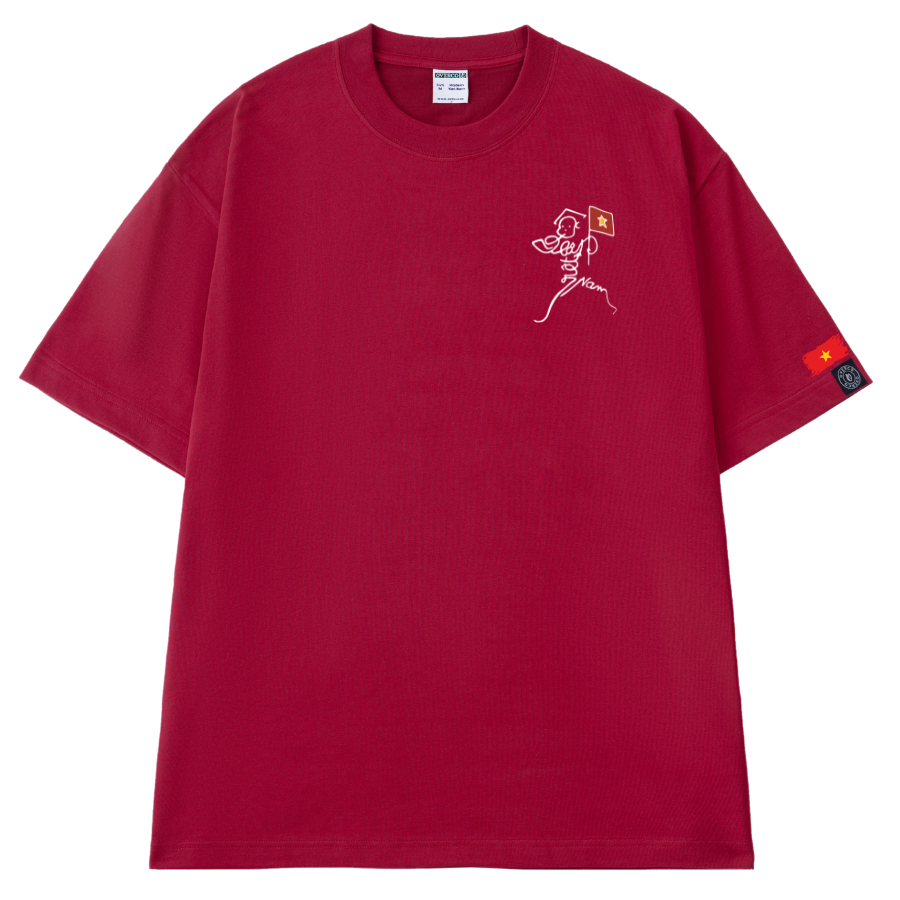 Áo Thun Cotton Unisex Kí Hoạ Thổi Kèn Loa Của Bác Hồ - O1A143