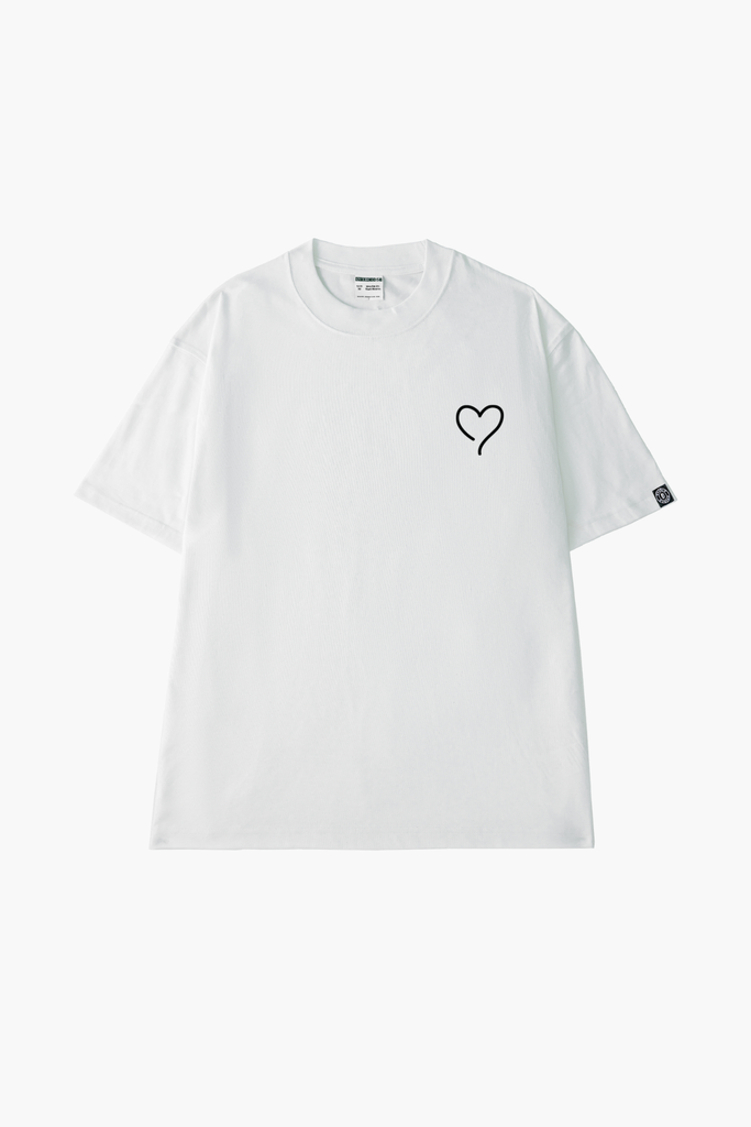 Áo Thun Cặp Unisex Hình Trái Tim, Cotton - O1A86