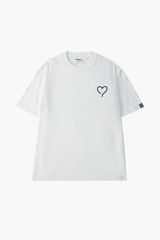 Áo Thun Cặp Unisex Hình Trái Tim, Cotton - O1A86