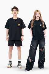 Áo Thun Cặp Đôi Mèo Kéo Chó, Cotton - O1A87