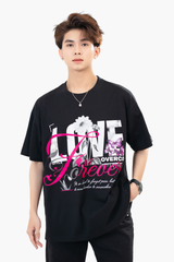 Áo Thun Unisex Love Forever Cotton Overco - O1A95