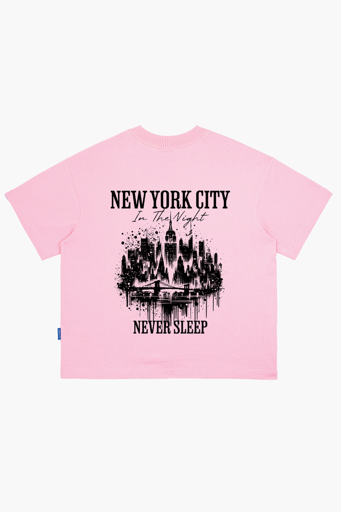 Áo Thun Boxy Unisex NYC Never Sleep Cotton - O6A5