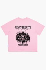 Áo Thun Boxy Unisex NYC Never Sleep Cotton - O6A5