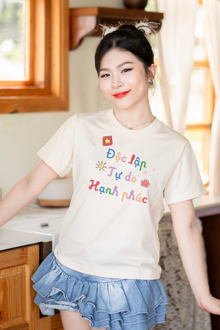 Áo Thun Baby Tee Độc Lập Tự Do Hạnh Phúc - O7A7