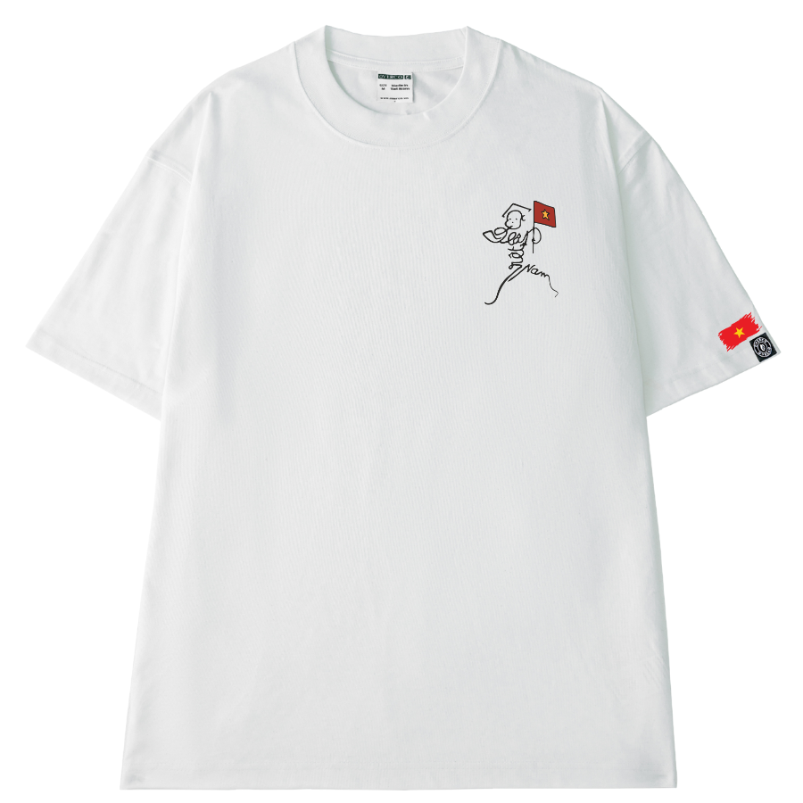 Áo Thun Cotton Unisex Kí Hoạ Thổi Kèn Loa Của Bác Hồ - O1A143