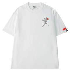 Áo Thun Cotton Unisex Kí Hoạ Thổi Kèn Loa Của Bác Hồ - O1A143