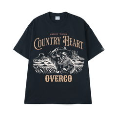 Áo Thun Country Heart Unisex Cotton Overco - O1A33