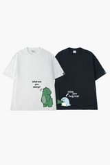 Áo Thun Cotton Cặp Đôi Khủng Long Miss You - O1A088